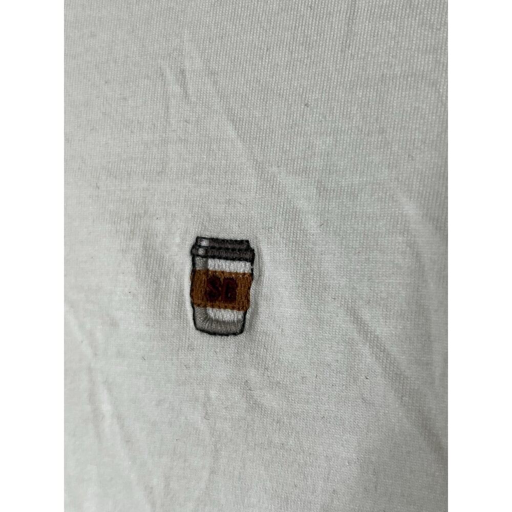 Aritzia Sunday Best White Coffee Icon Cropped Tee Size Large - Picture 3 of 5